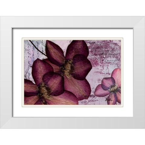 Pressed Flowers II White Modern Wood Framed Art Print with Double Matting by Pinto, Patricia
