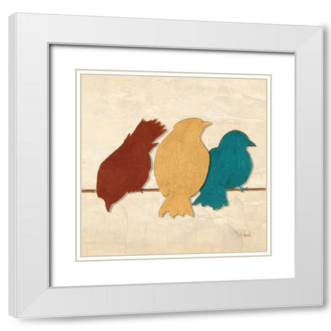 Birds II White Modern Wood Framed Art Print with Double Matting by Pinto, Patricia