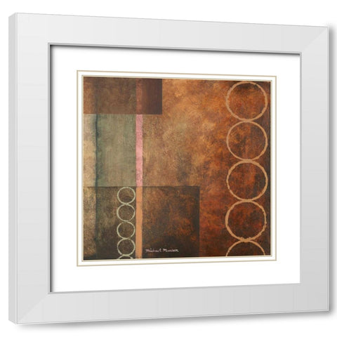 Circles in the Abstract I White Modern Wood Framed Art Print with Double Matting by Marcon, Michael