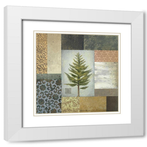 Dezo Tree II White Modern Wood Framed Art Print with Double Matting by Marcon, Michael