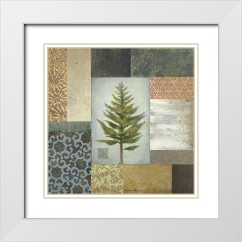 Dezo Tree II White Modern Wood Framed Art Print with Double Matting by Marcon, Michael