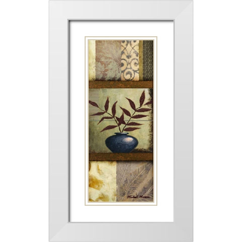 Vase Ornament II White Modern Wood Framed Art Print with Double Matting by Marcon, Michael