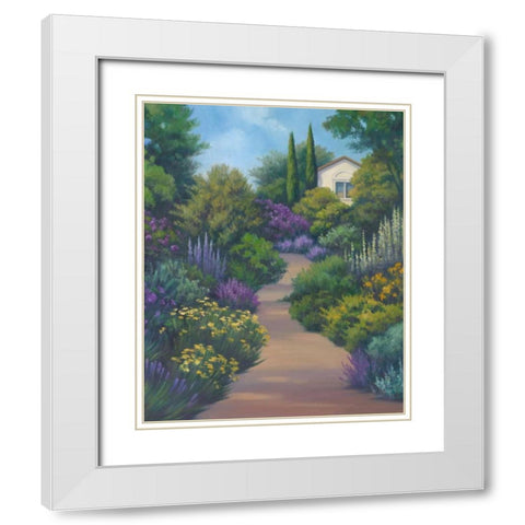 Garden Path II White Modern Wood Framed Art Print with Double Matting by Rhyan, Vivien