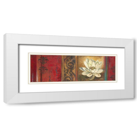 Red Eclecticism with Water Lily White Modern Wood Framed Art Print with Double Matting by Pinto, Patricia