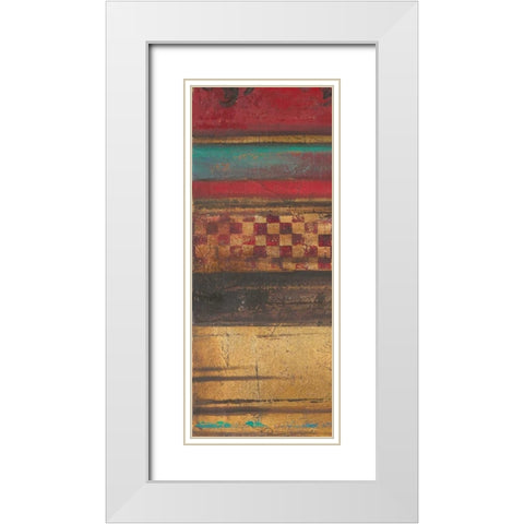 Red Eclectic IV White Modern Wood Framed Art Print with Double Matting by Pinto, Patricia