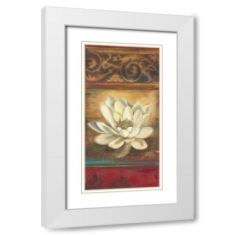 Red Eclecticism with Water Lily White Modern Wood Framed Art Print with Double Matting by Pinto, Patricia