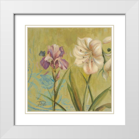 The Garden in Green I White Modern Wood Framed Art Print with Double Matting by Pinto, Patricia