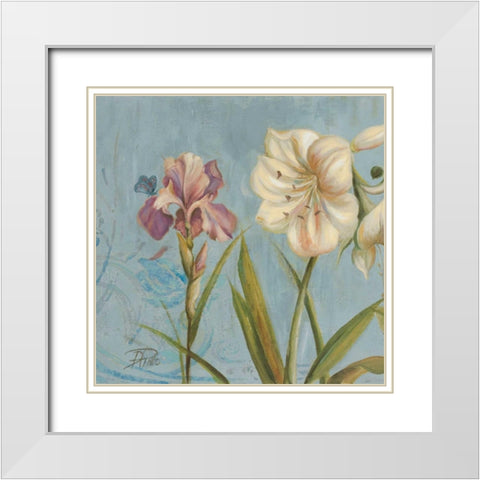 The Garden in Blue I White Modern Wood Framed Art Print with Double Matting by Pinto, Patricia