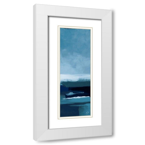 Blue Tranquility II White Modern Wood Framed Art Print with Double Matting by Loreth, Lanie