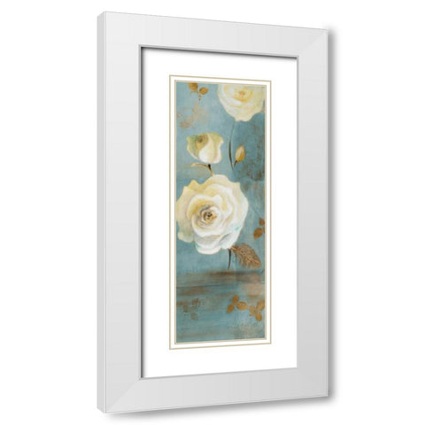 Late Summer Roses White Modern Wood Framed Art Print with Double Matting by Loreth, Lanie