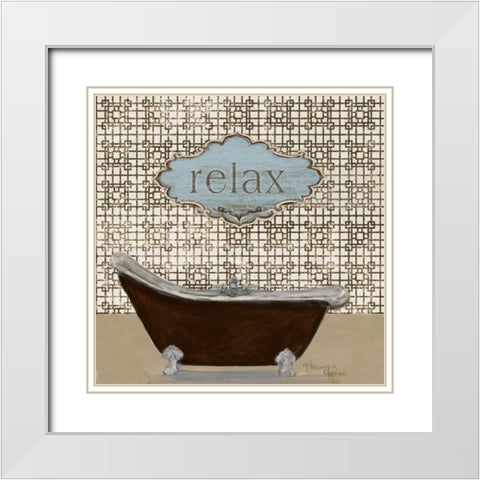 Relax White Modern Wood Framed Art Print with Double Matting by Hakimipour-Ritter