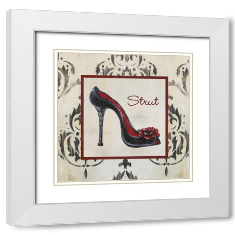 Strut Shoe White Modern Wood Framed Art Print with Double Matting by Hakimipour-Ritter