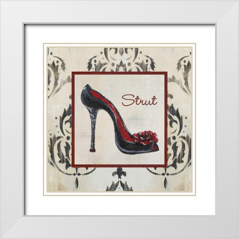 Strut Shoe White Modern Wood Framed Art Print with Double Matting by Hakimipour-Ritter