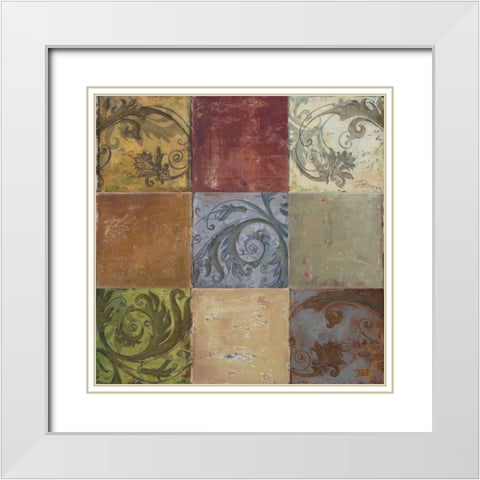 Moroccan Patch I White Modern Wood Framed Art Print with Double Matting by Pinto, Patricia