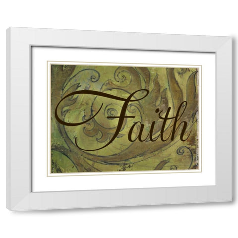 Faith White Modern Wood Framed Art Print with Double Matting by Pinto, Patricia