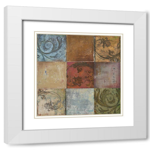 Moroccan Patch II White Modern Wood Framed Art Print with Double Matting by Pinto, Patricia