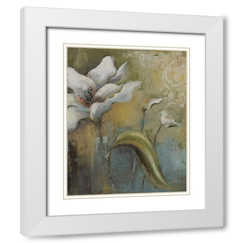 Spring II White Modern Wood Framed Art Print with Double Matting by Pinto, Patricia