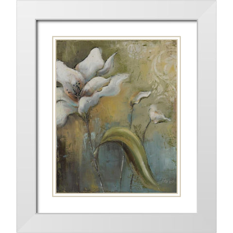 Spring II White Modern Wood Framed Art Print with Double Matting by Pinto, Patricia