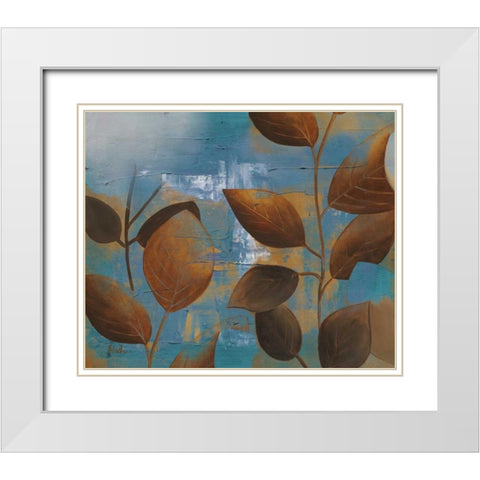 Eco Blue II White Modern Wood Framed Art Print with Double Matting by Pinto, Patricia