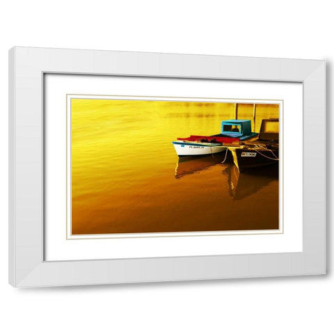 Boat I White Modern Wood Framed Art Print with Double Matting by Mabat, Ynon