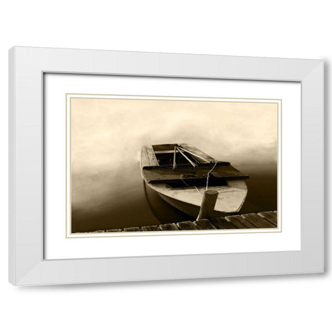 Boat II White Modern Wood Framed Art Print with Double Matting by Mabat, Ynon