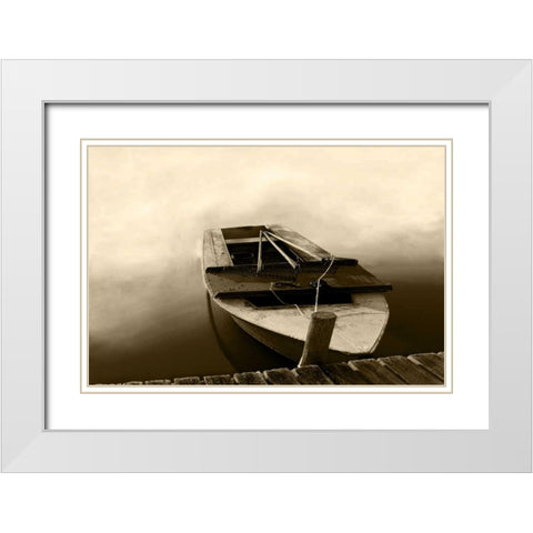 Boat II White Modern Wood Framed Art Print with Double Matting by Mabat, Ynon