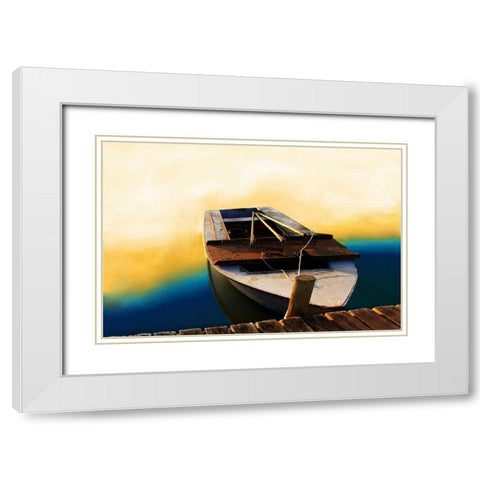 Boat II White Modern Wood Framed Art Print with Double Matting by Mabat, Ynon