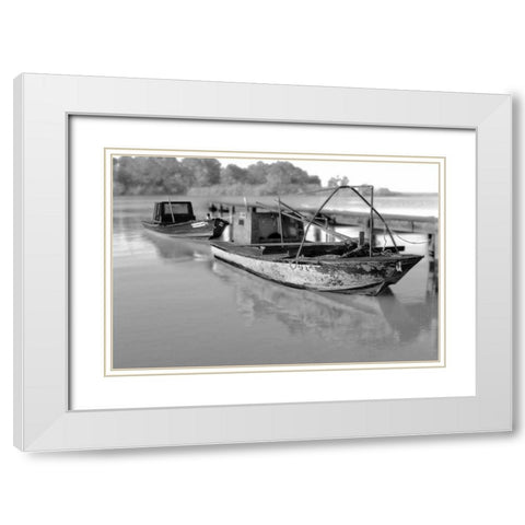 Boat IV White Modern Wood Framed Art Print with Double Matting by Mabat, Ynon