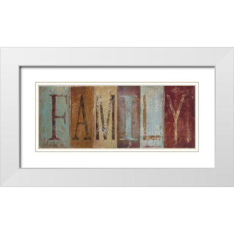 FAMILY White Modern Wood Framed Art Print with Double Matting by Pinto, Patricia