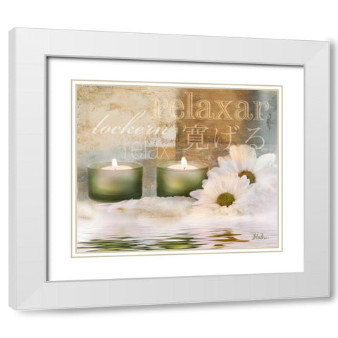 Relaxation I White Modern Wood Framed Art Print with Double Matting by Pinto, Patricia