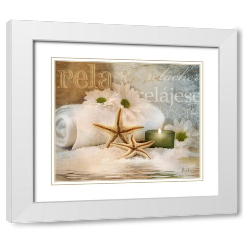 Relaxation II White Modern Wood Framed Art Print with Double Matting by Pinto, Patricia