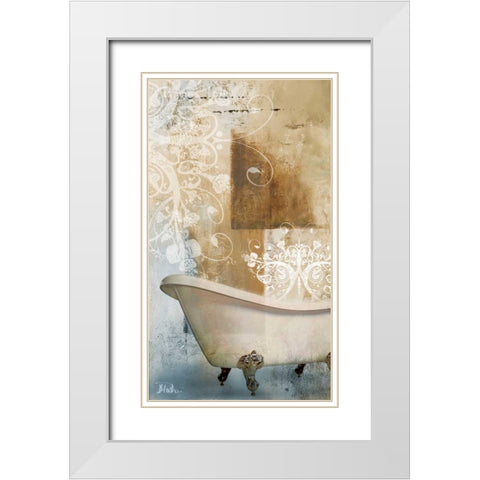 Bathroom and Ornaments I White Modern Wood Framed Art Print with Double Matting by Pinto, Patricia