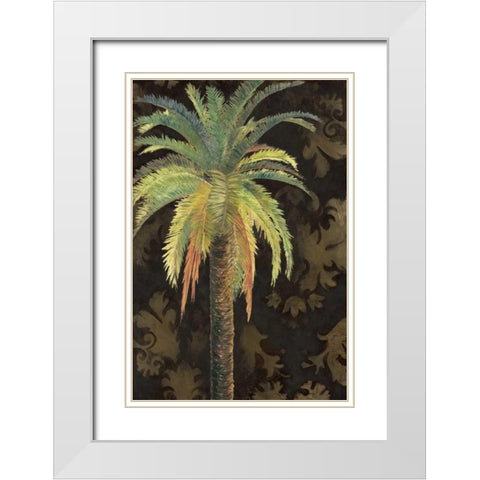 Palms II White Modern Wood Framed Art Print with Double Matting by Pinto, Patricia