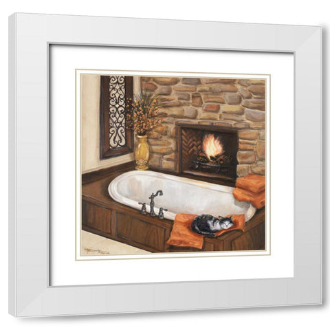 Fireplace Escape I White Modern Wood Framed Art Print with Double Matting by Hakimipour-Ritter