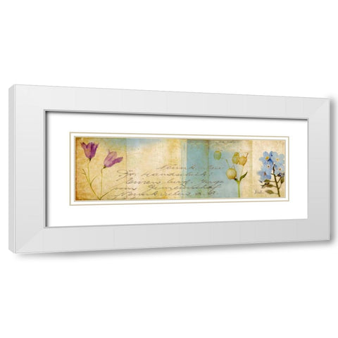 Wildflower Panel II White Modern Wood Framed Art Print with Double Matting by Pinto, Patricia