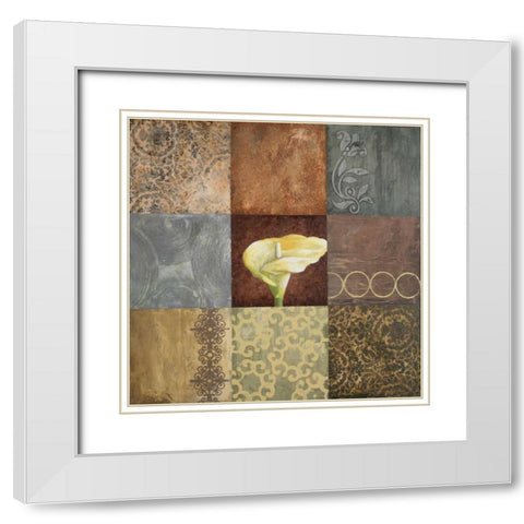 Lily Expression I White Modern Wood Framed Art Print with Double Matting by Marcon, Michael