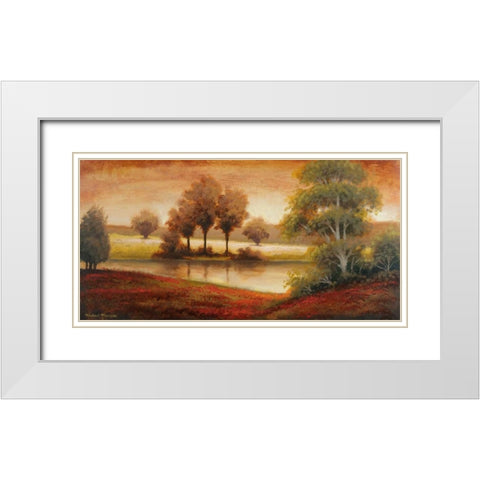 Gleaming Landscape White Modern Wood Framed Art Print with Double Matting by Marcon, Michael
