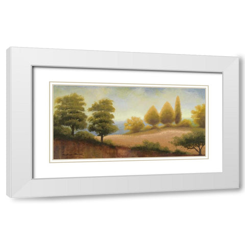 September Countryside White Modern Wood Framed Art Print with Double Matting by Marcon, Michael