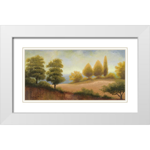 September Countryside White Modern Wood Framed Art Print with Double Matting by Marcon, Michael