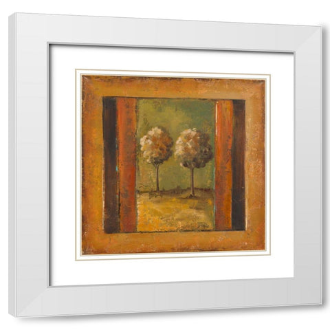 Lonely Trees III White Modern Wood Framed Art Print with Double Matting by Pinto, Patricia