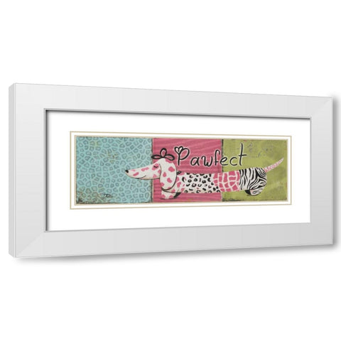 Pawfect White Modern Wood Framed Art Print with Double Matting by Pinto, Patricia