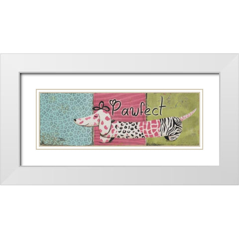Pawfect White Modern Wood Framed Art Print with Double Matting by Pinto, Patricia