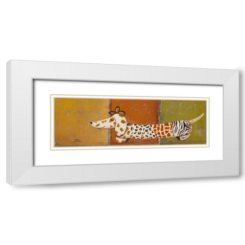 Fashion Puppy I White Modern Wood Framed Art Print with Double Matting by Pinto, Patricia