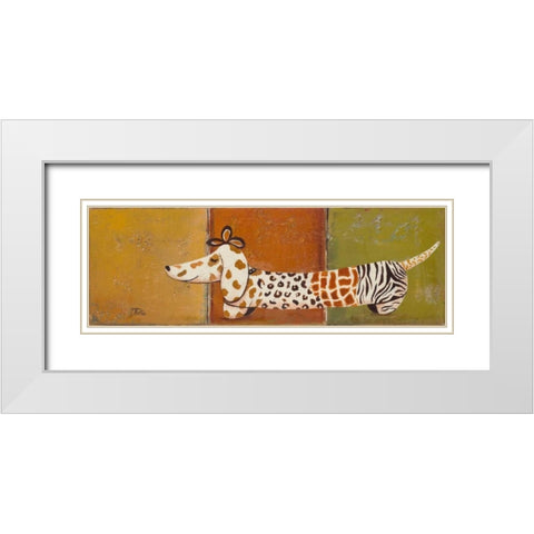 Fashion Puppy I White Modern Wood Framed Art Print with Double Matting by Pinto, Patricia