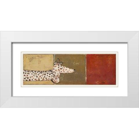 Fashion Puppy II White Modern Wood Framed Art Print with Double Matting by Pinto, Patricia