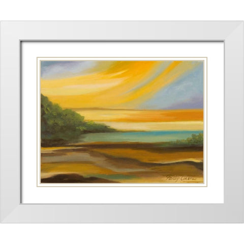 Afternoon I White Modern Wood Framed Art Print with Double Matting by Arenas, Nelly
