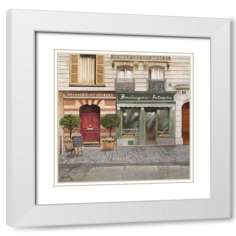 French Store I White Modern Wood Framed Art Print with Double Matting by Medley, Elizabeth