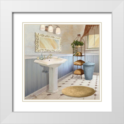 Sundance Bath II White Modern Wood Framed Art Print with Double Matting by Medley, Elizabeth