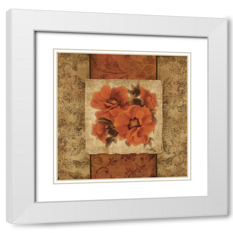 Spice Flower II White Modern Wood Framed Art Print with Double Matting by Medley, Elizabeth