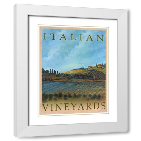 Italian Vineyards White Modern Wood Framed Art Print with Double Matting by Kingsley